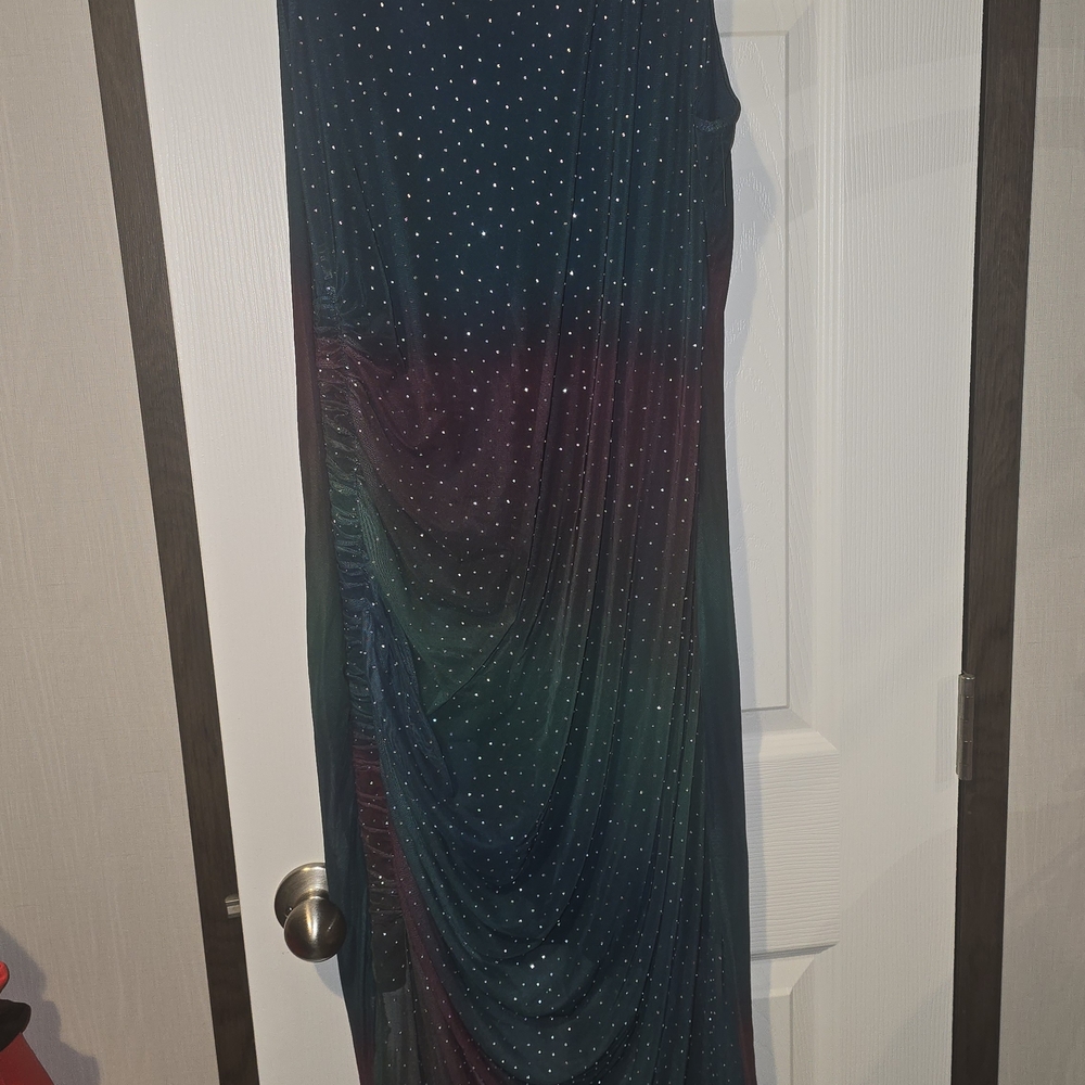 Elegant Multicolor Gown with Rhinestone Accents
